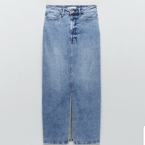 Zara Dresses & Skirts - ZARA Denim Midi Skirt